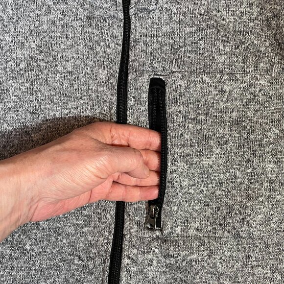 Sonoma Mens Size S Knit Fleece Full Zip Jacket Marled Gray Mock Neck Pockets - Picture 3 of 11